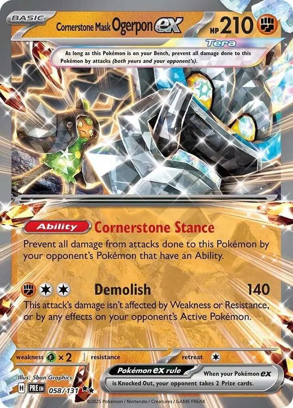 Cornerstone Mask Ogerpon ex — Prismatic Evolutions 058/131
