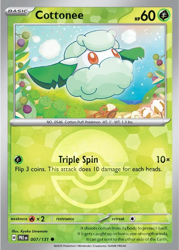 Cottonee (Poke Ball Pattern) — Prismatic Evolutions 007/131