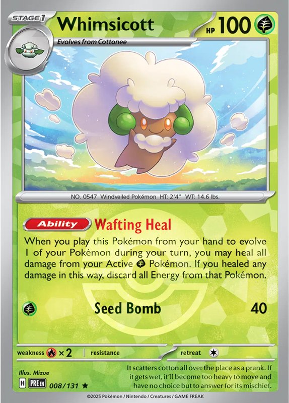 Whimsicott (Poke Ball Pattern) — Prismatic Evolutions 008/131