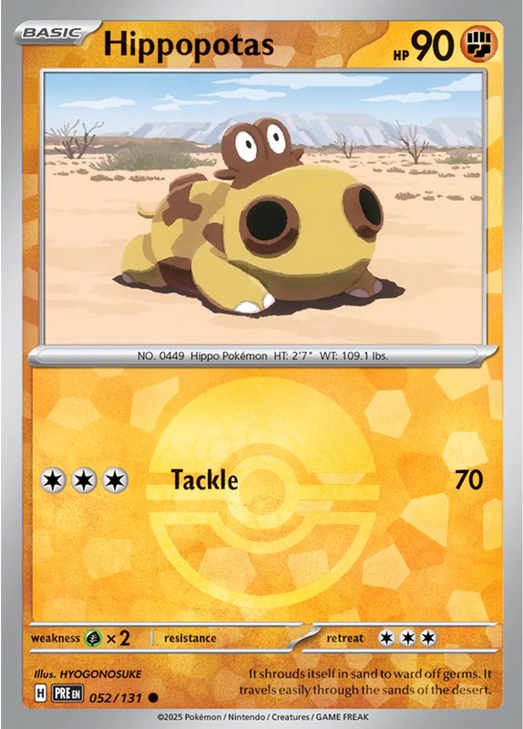 Hippopotas (Poke Ball Pattern) — Prismatic Evolutions 052/131