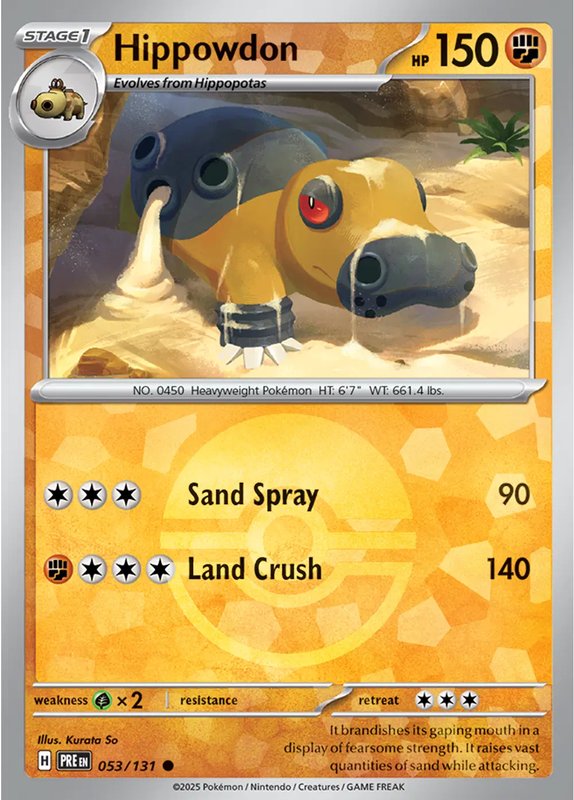 Hippowdon (Poke Ball Pattern) — Prismatic Evolutions 053/131