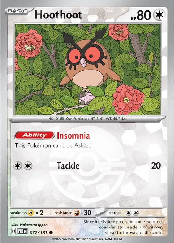 Hoothoot (Poke Ball Pattern) — Prismatic Evolutions 077/131
