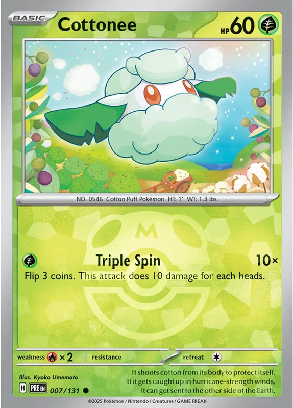 Cottonee (Master Ball Pattern) — Prismatic Evolutions 007/131
