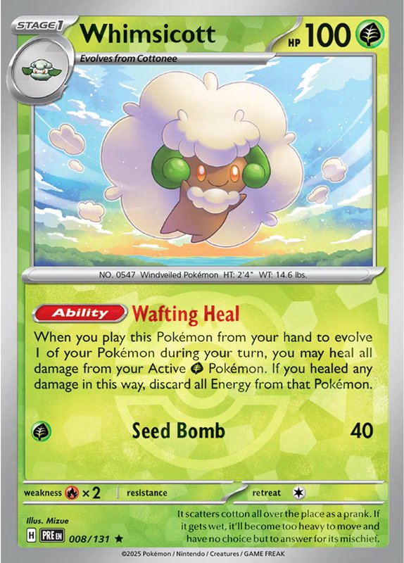 Whimsicott (Master Ball Pattern) — Prismatic Evolutions 008/131