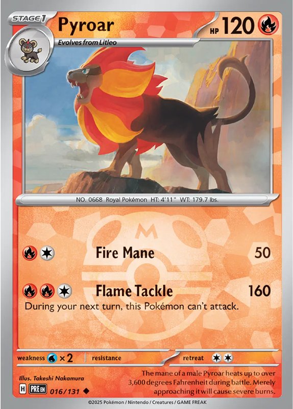 Pyroar (Master Ball Pattern) — Prismatic Evolutions 016/131