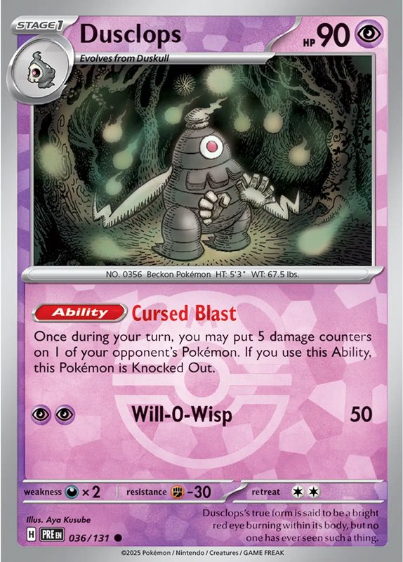 Dusclops (Master Ball Pattern) — Prismatic Evolutions 036/131