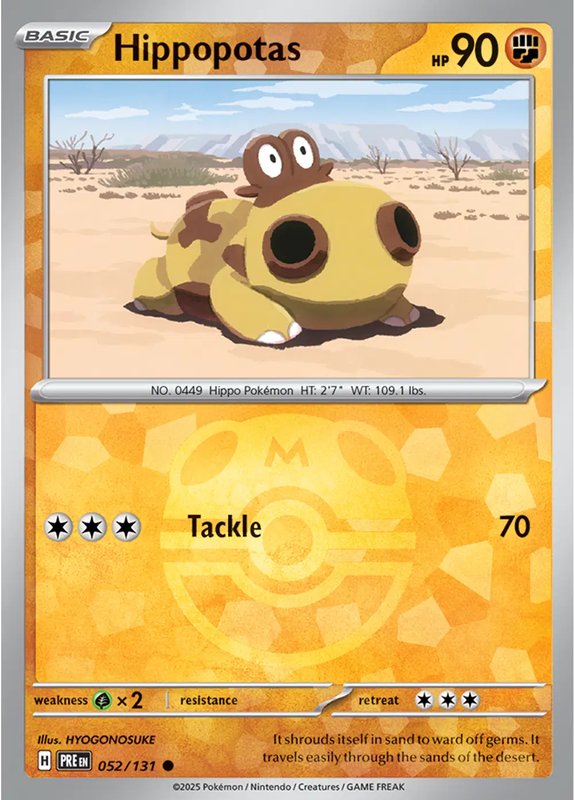 Hippopotas (Master Ball Pattern) — Prismatic Evolutions 052/131