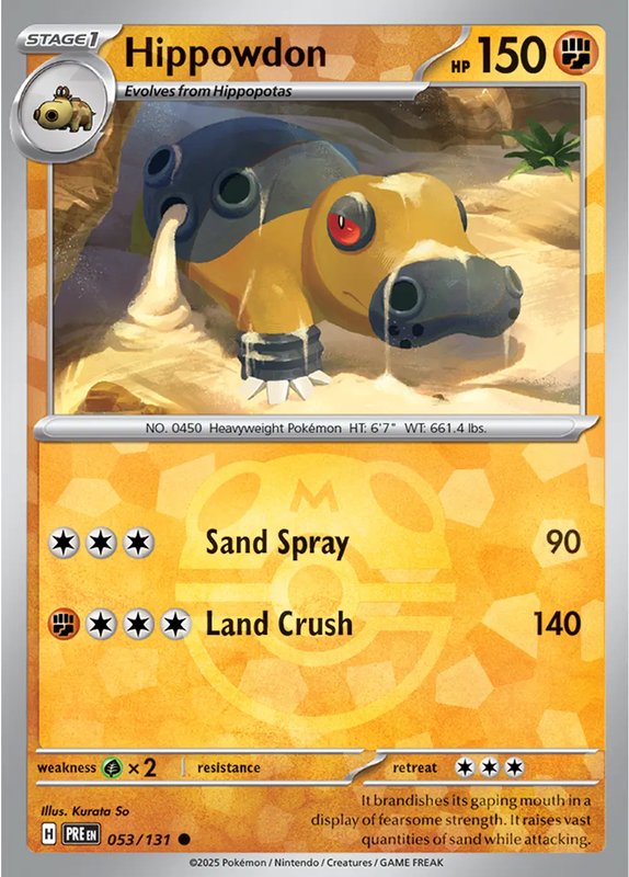 Hippowdon (Master Ball Pattern) — Prismatic Evolutions 053/131