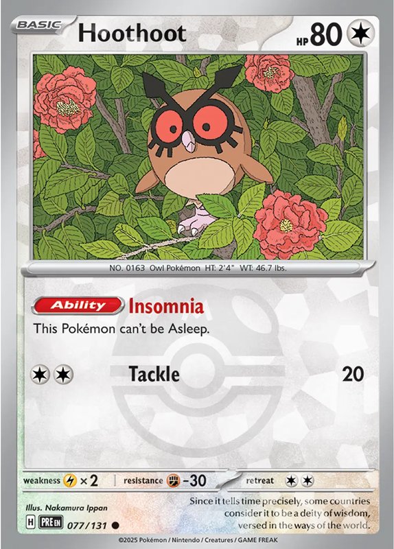 Hoothoot (Master Ball Pattern) — Prismatic Evolutions 077/131