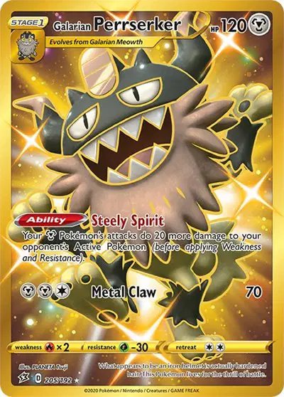 Galarian Perrserker (Secret) — Rebel Clash 205/192