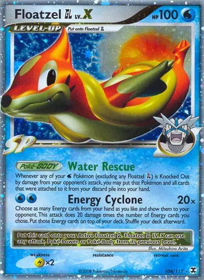 Floatzel GL Lv.X — Rising Rivals 104
