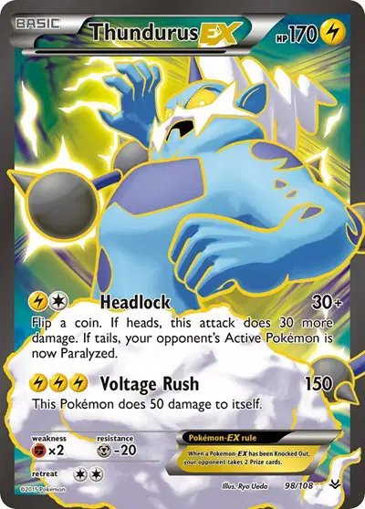 Thundurus EX (98 Full Art) — Roaring Skies 98