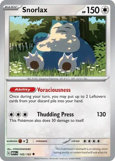 Snorlax — SV: 151 143/165