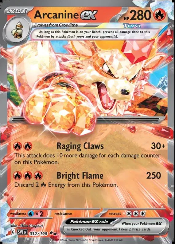 Arcanine ex — Scarlet & Violet Base Set 032/198