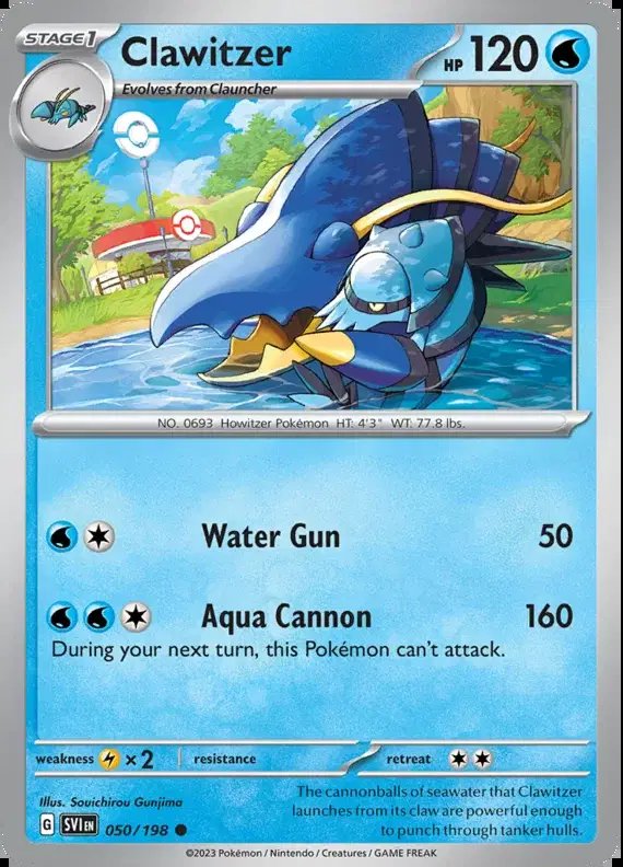 Clawitzer — Scarlet & Violet Base Set 050/198