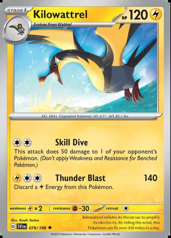 Kilowattrel — Scarlet & Violet Base Set 079/198