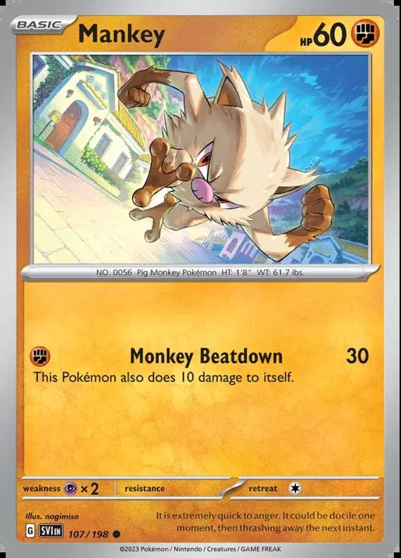 Mankey — Scarlet & Violet Base Set 107/198