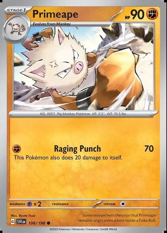 Primeape — Scarlet & Violet Base Set 108/198