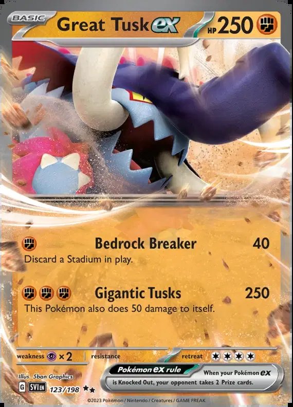 Great Tusk ex — Scarlet & Violet Base Set 123/198