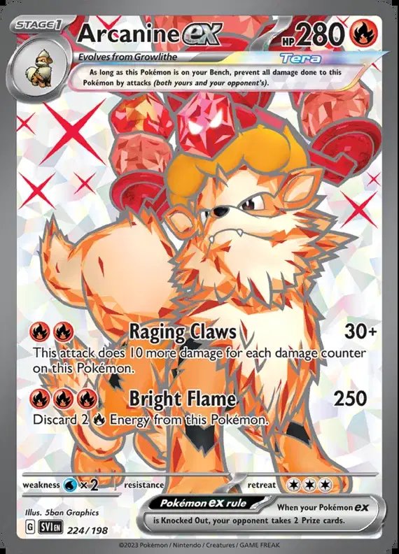 Arcanine ex — Scarlet & Violet Base Set 224/198