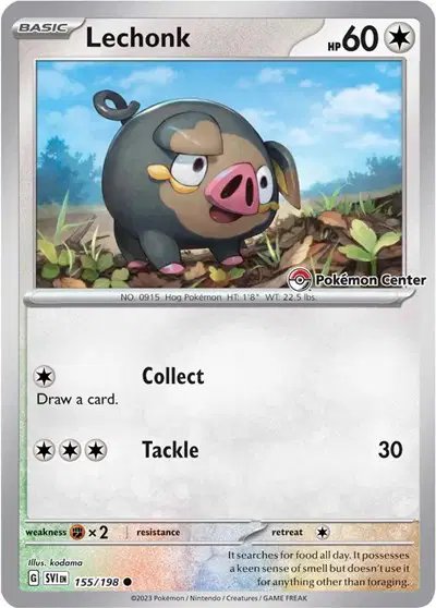 Lechonk (Pokemon Center Exclusive) — Scarlet & Violet Promo 155/198