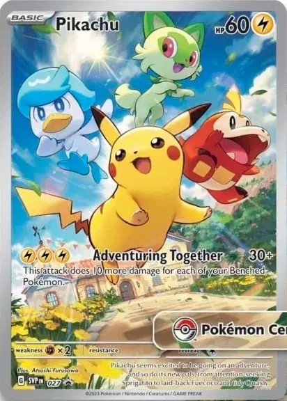 Pikachu (Pokemon Center Exclusive) — Scarlet & Violet Promo 027