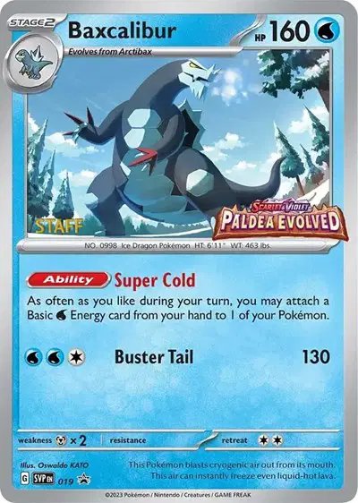 Baxcalibur (Prerelease) [Staff] — Scarlet & Violet Promo 019