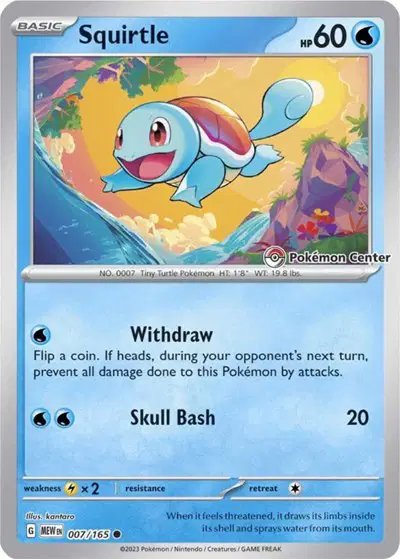 Squirtle - 007/165 (Pokemon Center Exclusive) — Scarlet & Violet Promo 007/165