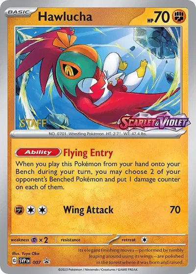Hawlucha (Prerelease) [Staff] — Scarlet & Violet Promo 007