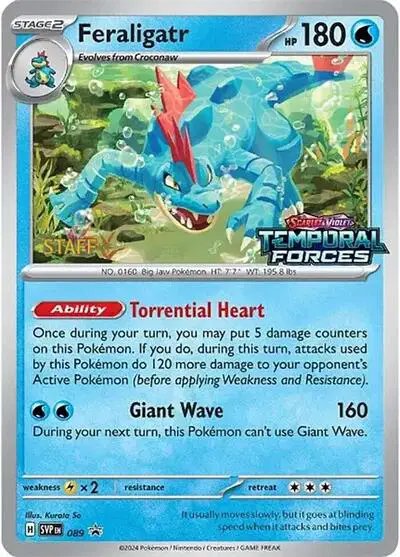 Feraligatr (Prerelease) [Staff] — Scarlet & Violet Promo 089