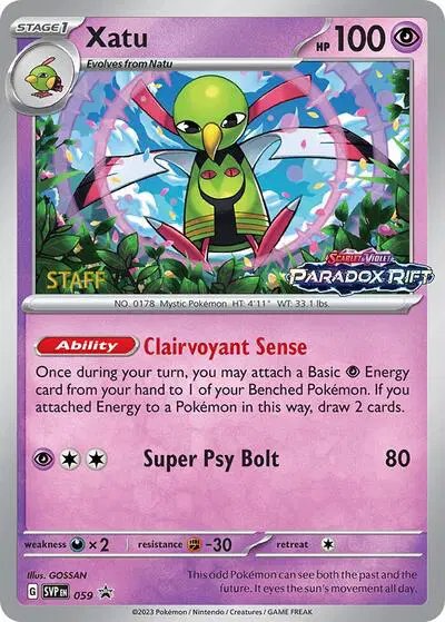 Xatu (Prerelease) [Staff] — Scarlet & Violet Promo 059