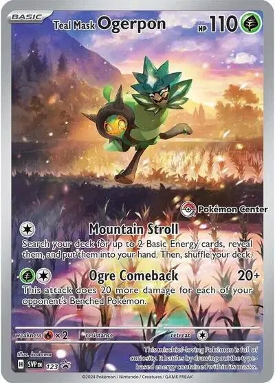 Teal Mask Ogerpon (Pokemon Center Exclusive) — Scarlet & Violet Promo 123