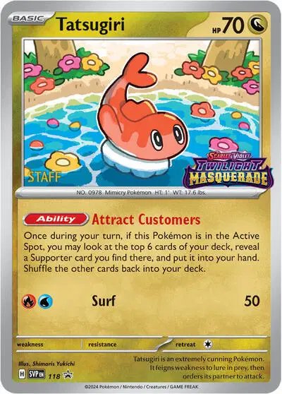 Tatsugiri (Prerelease) [Staff] — Scarlet & Violet Promo 118