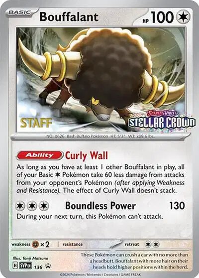 Bouffalant (Prerelease) [Staff] — Scarlet & Violet Promo 136