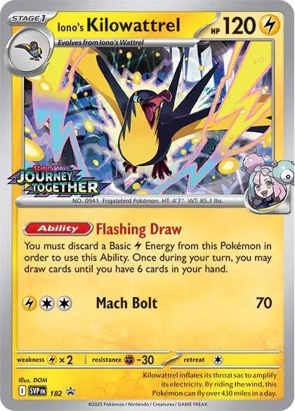 Iono's Kilowattrel (Prerelease) — Scarlet & Violet Promo 182