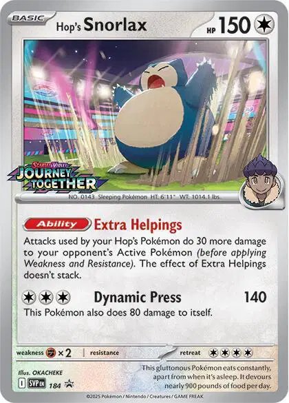 Hop's Snorlax (Prerelease) — Scarlet & Violet Promo 184
