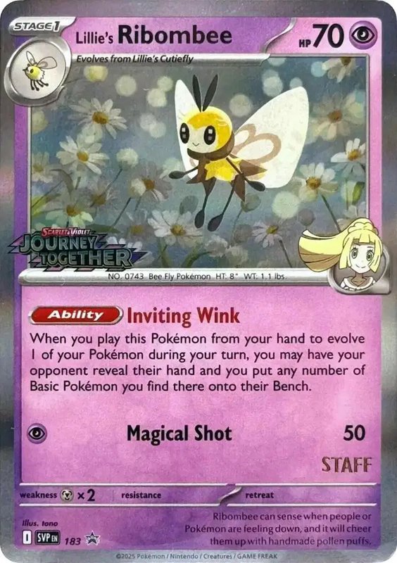 Lillie's Ribombee (Prerelease) [Staff] — Scarlet & Violet Promo 183
