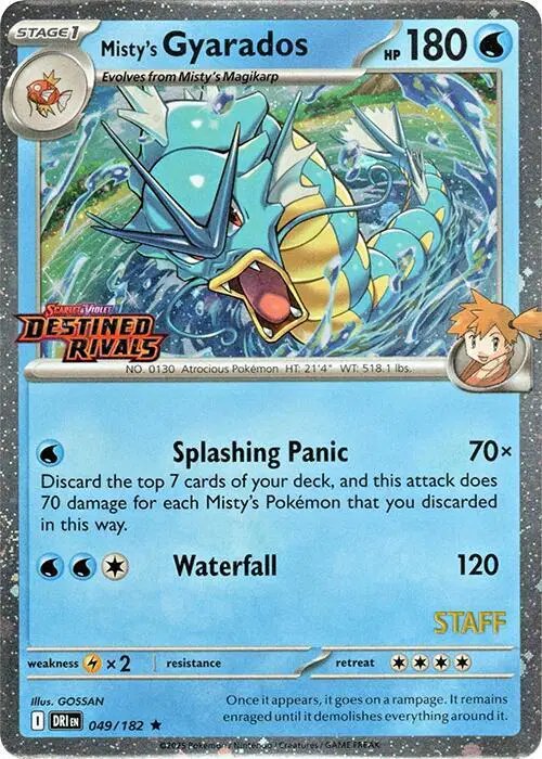 Misty's Gyarados (Prerelease Staff) — Scarlet & Violet Promo 049/182