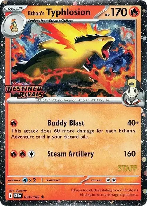 Ethan's Typhlosion (Prerelease Staff) — Scarlet & Violet Promo 034/182