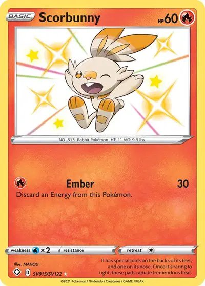 Scorbunny — Shining Fates: Shiny Vault SV015/SV122