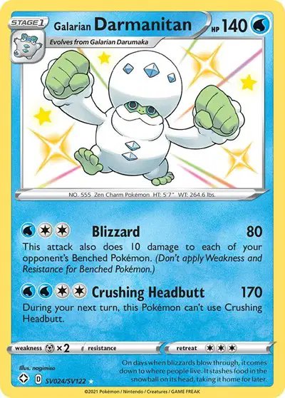 Galarian Darmanitan — Shining Fates: Shiny Vault SV024/SV122