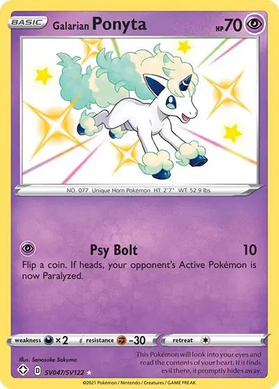Galarian Ponyta — Shining Fates: Shiny Vault SV047/SV122