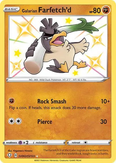 Galarian Farfetch'd — Shining Fates: Shiny Vault SV063/SV122