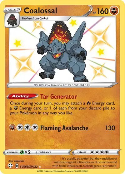 Coalossal — Shining Fates: Shiny Vault SV069/SV122