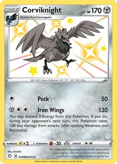 Corviknight — Shining Fates: Shiny Vault SV089/SV122