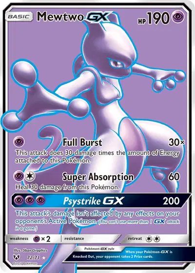 Mewtwo GX (Full Art) — Shining Legends 72