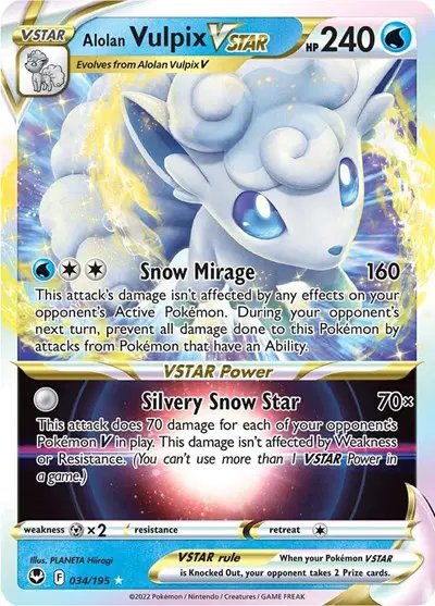 Alolan Vulpix VSTAR — Silver Tempest 034/195