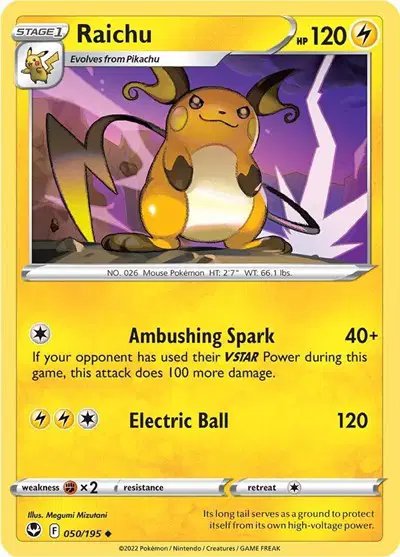 Raichu — Silver Tempest 050/195