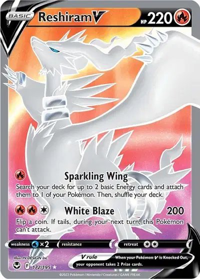 Reshiram V (Full Art) — Silver Tempest 172/195