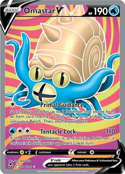 Omastar V (Full Art) — Silver Tempest 174/195